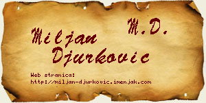 Miljan Đurković vizit kartica